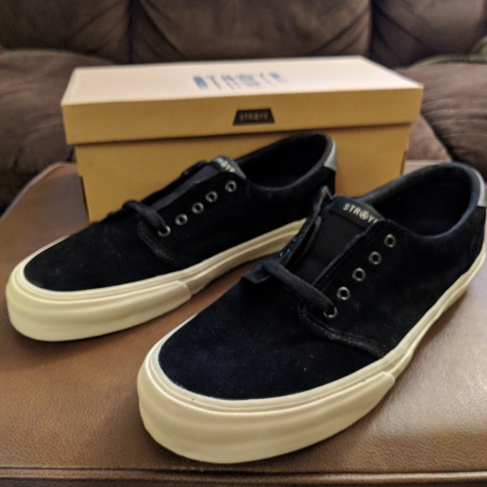 New Straye Black Bone Suede Shoes